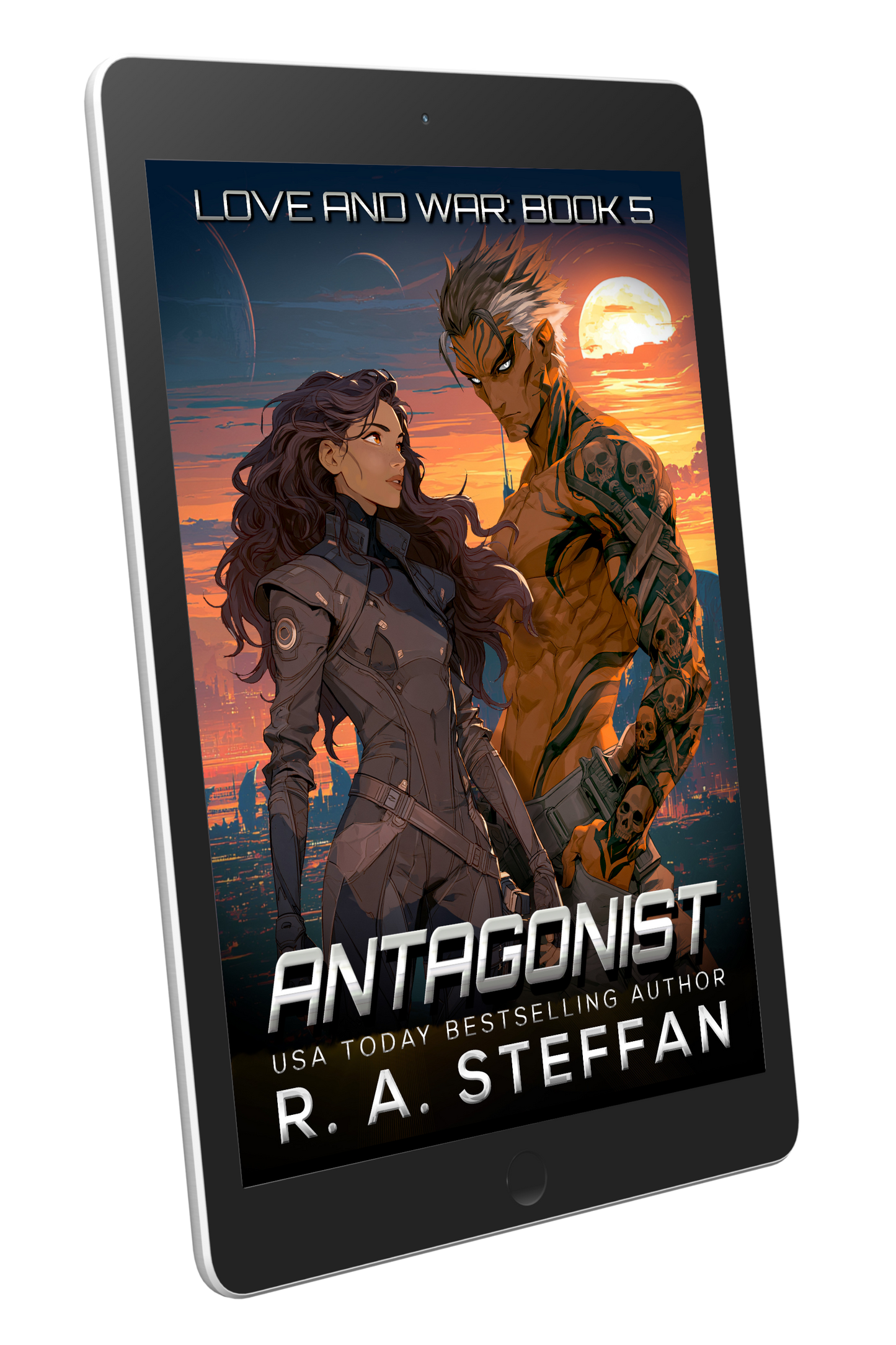Cover of Antagonist by R. A. Steffan displayed on an ereader