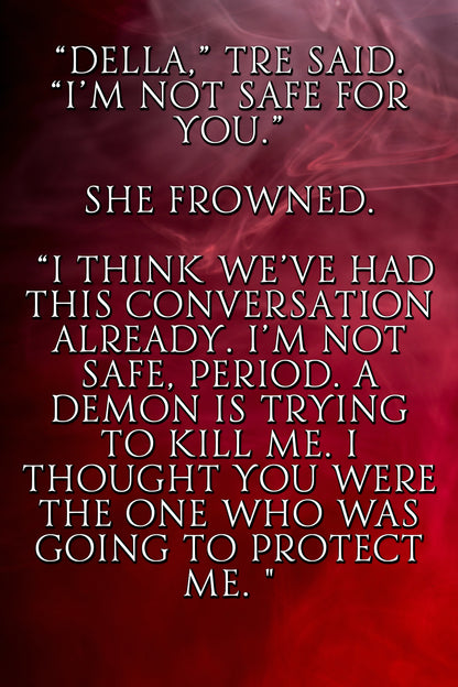 Text from Lover's Rebirth on a red background with a smoky effect