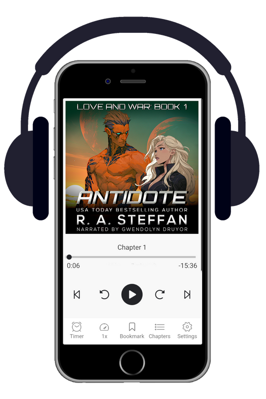 Antidote audiobook cover, sci-fi romance book